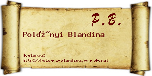 Polónyi Blandina névjegykártya